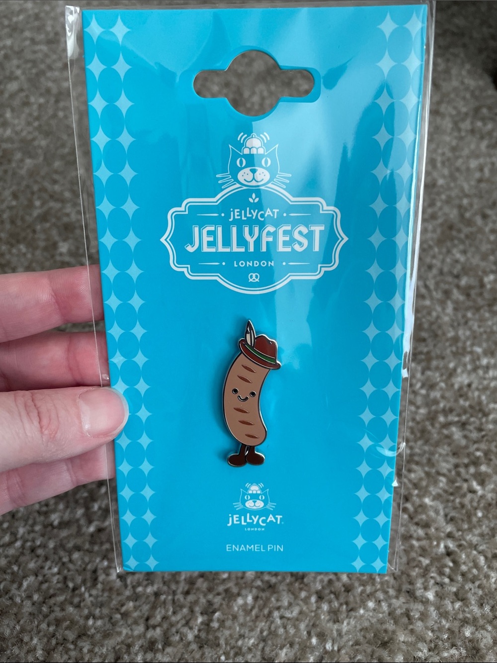 New Jellycat Jellyfest Bratwurst Pin